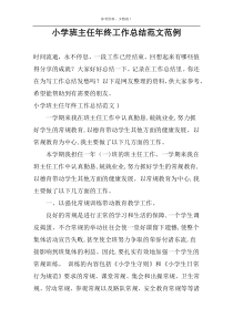小学班主任年终工作总结范文范例