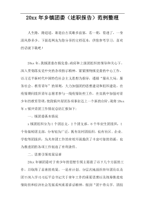 20xx年乡镇团委（述职报告）范例整理