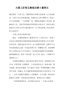 大国工匠每五集观后感【五篇】例文