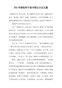 [850字]骆驼祥子读书笔记大全【五篇】