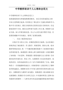 中学教师培训个人心得体会范文