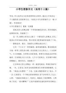 小学生想象作文（实用十三篇）