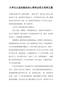 大学生公益实践活动心得体会范文范例【五篇】