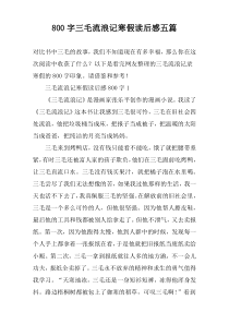 [800字]三毛流浪记寒假读后感【五篇】