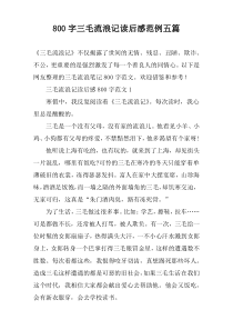 [800字]三毛流浪记读后感范例【五篇】