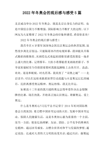 2022年冬奥会的观后感与感受【5篇】