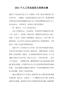 2022个人工作总结范文范例全集