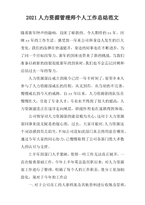 2022人力资源管理师个人工作总结范文