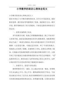 小学数学的培训心得体会范文