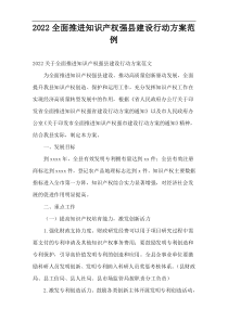 2022全面推进知识产权强县建设行动方案范例