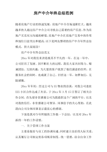 房产中介年终总结范例