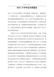 2022大专毕业自我鉴定