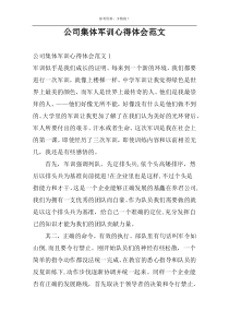 公司集体军训心得体会范文
