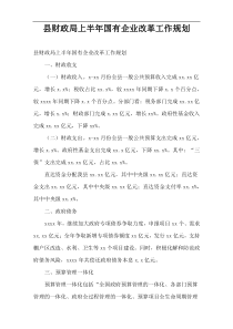 县财政局上半年国有企业改革工作规划