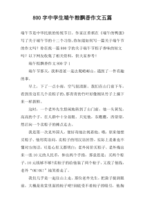 [800字]中学生端午粽飘香作文【五篇】