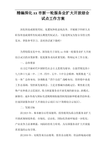 [精编]深化市新一轮服务业扩大开放综合试点工作方案