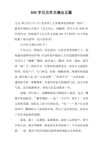 [600字]元旦作文演出【五篇】