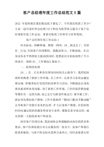 客户总经理年度工作总结范文5篇