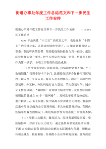 街道办事处年度工作总结范文和下一步民生工作安排