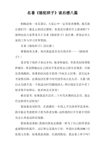 名著《骆驼祥子》读后感八篇