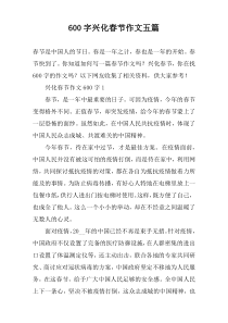 [600字]兴化春节作文【五篇】