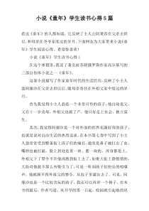 小说《童年》学生读书心得【5篇】