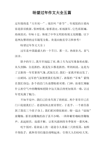 昐望过年作文大全【五篇】