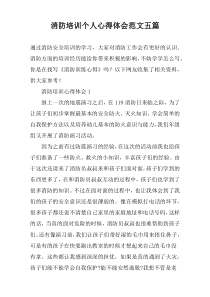 消防培训个人心得体会范文【五篇】