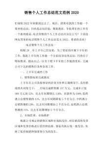 销售个人工作总结范文范例2022