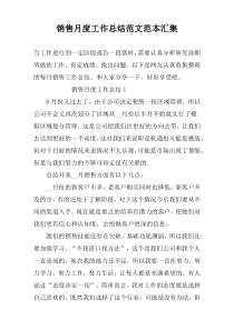 销售月度工作总结范文范本汇集