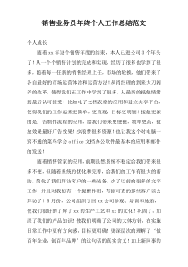 销售业务员年终个人工作总结范文