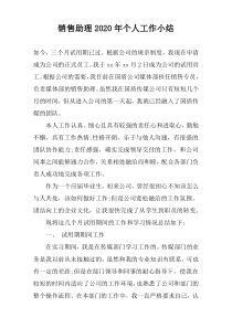 销售助理2022年个人工作小结