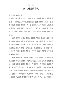 高二反思的作文