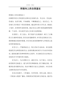 积极向上的自我鉴定