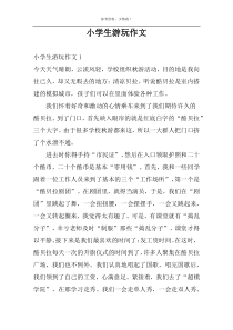 小学生游玩作文