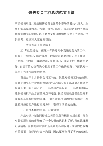 销售专员工作总结范文5篇