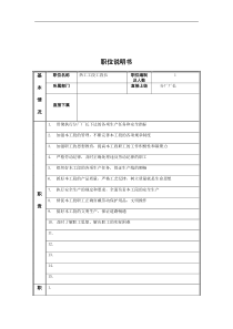 热工工段工段长岗位说明书