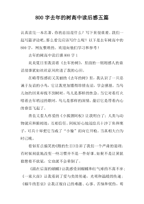 [800字]去年的树高中读后感【五篇】