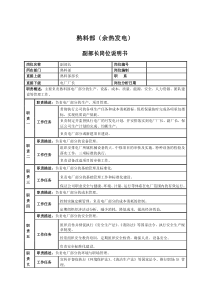 熟料部(余热发电)岗位说明书