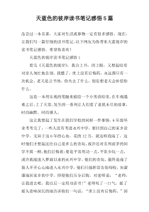 天蓝色的彼岸读书笔记感悟【5篇】