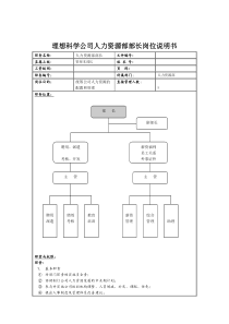 理想科学公司人力资源部部长岗位说明书