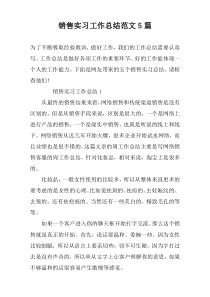 销售实习工作总结范文5篇
