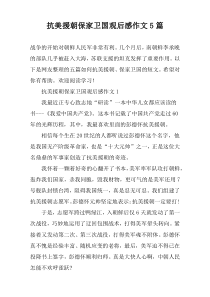 抗美援朝保家卫国观后感作文5篇