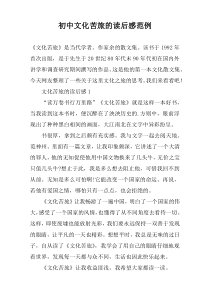 初中文化苦旅的读后感范例