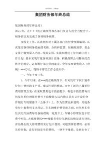 集团财务部年终总结
