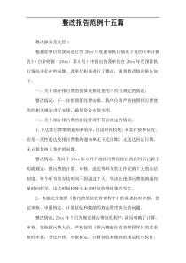 整改报告范例十五篇