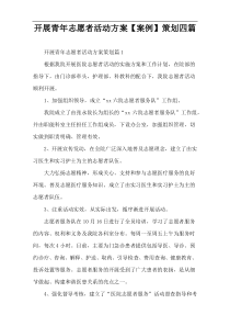 开展青年志愿者活动方案【案例】策划四篇