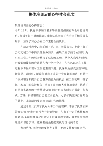 集体培训后的心得体会范文