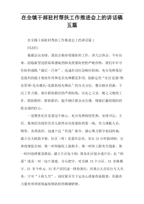 在全镇干部驻村帮扶工作推进会上的讲话稿五篇