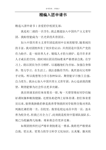 精编入团申请书